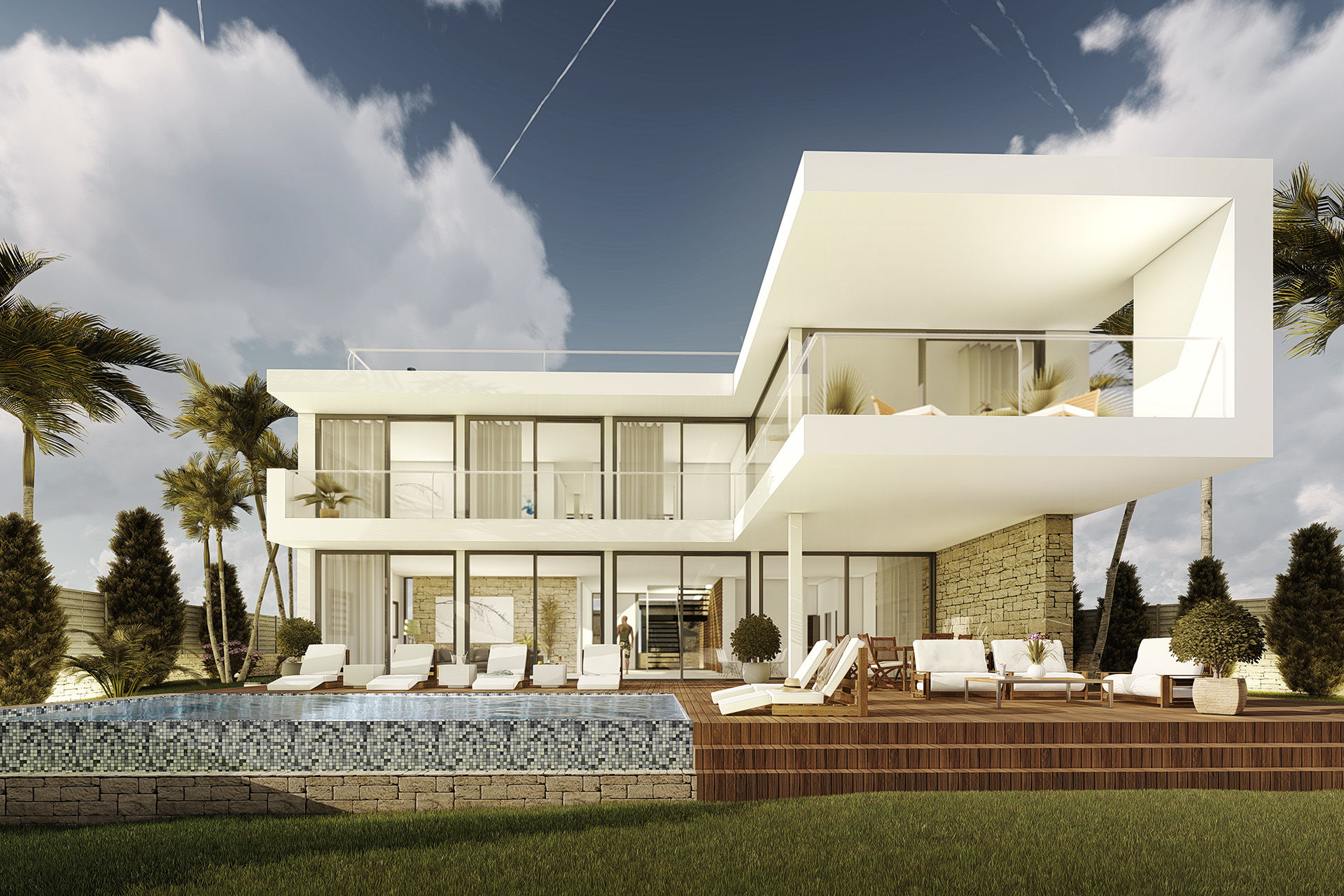 Projekt: Villa mit Teilmeerblick in Sol de Mallorca - Moderne Neubauvilla mit Pool und Garten