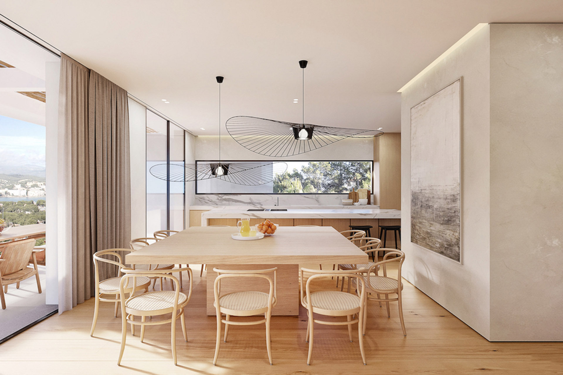 Sanierungsprojekt: Moderne Villa mit Traumblick - Esszimmer mit offener Küche