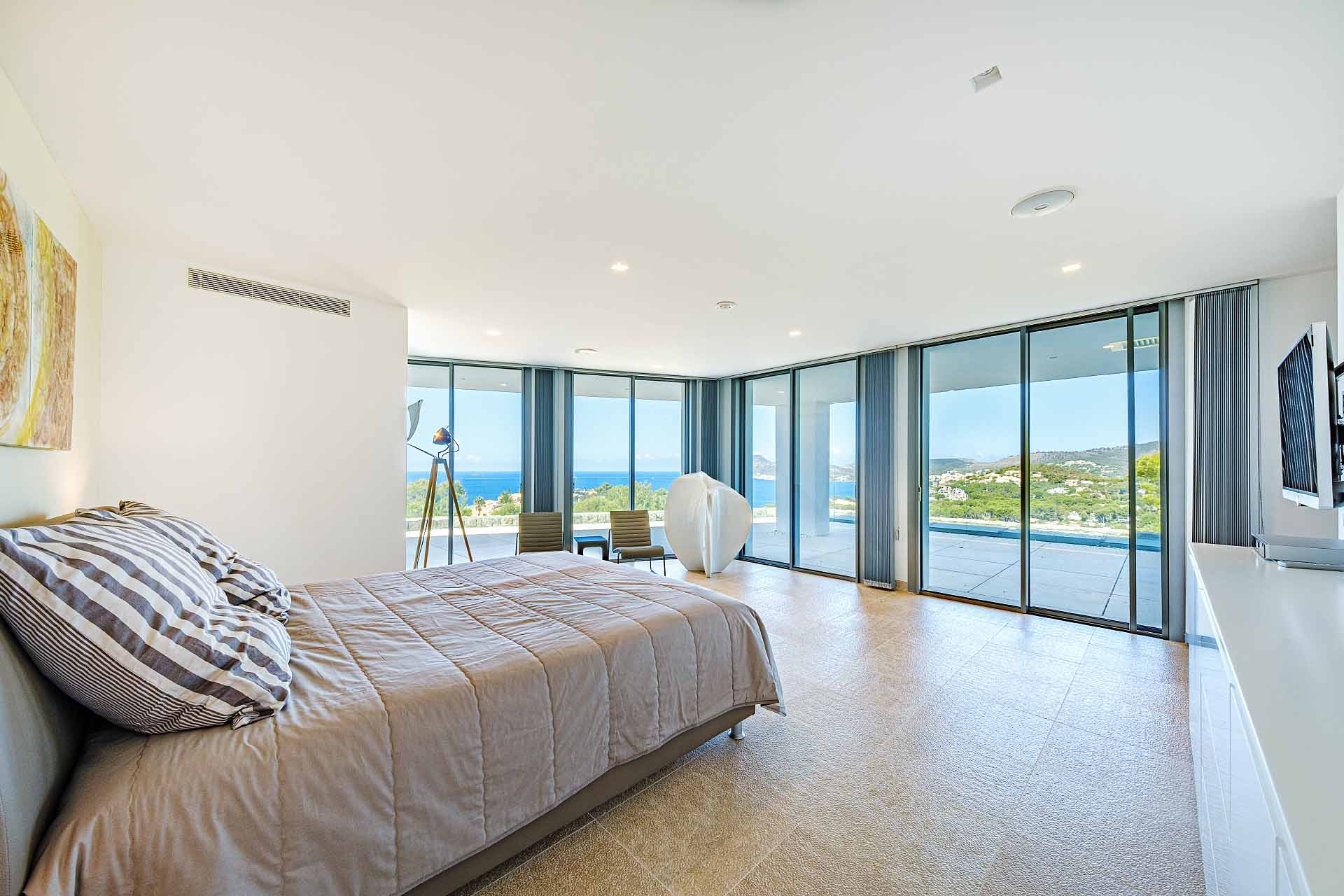 Excepcional Villa con fantásticas vistas al mar - Dormitorio con vistas al mar