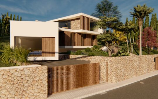 Projekt eines Einfamilienhauses in Bendinat - Einfahrt zur Villa