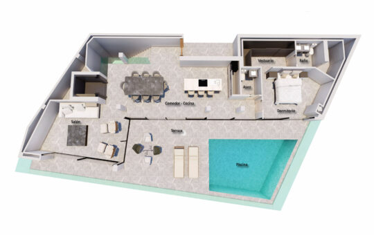 Projekt: Luxusvilla in Costa d'en Blanes - Projekt: Obergeschoss