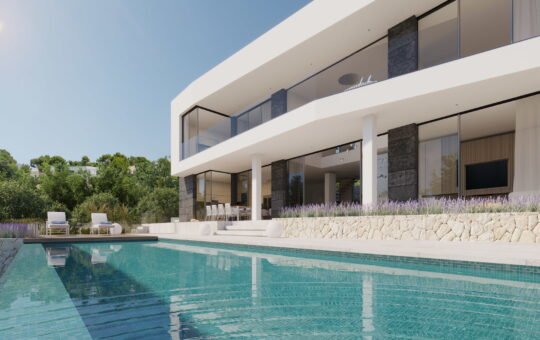 Fantastische Neubauvilla auf großzügigem Grundstück - Pool- und Terrassenbereich