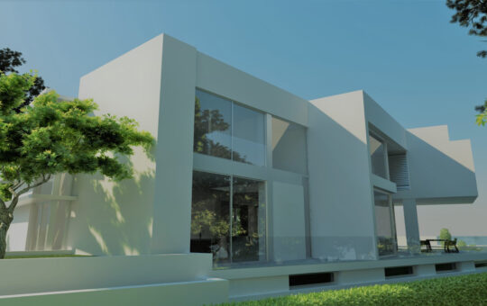 Designer Villa in first sea line in Puerto Adriano - Side facade