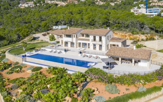 Unique luxurious property in prime location with sea view - Drone image of the property