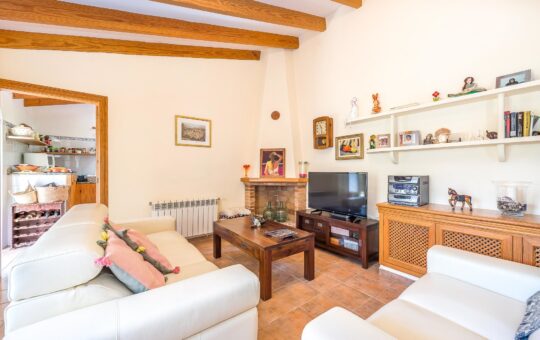 Lovely and rustic family finca in Galilea - Living room with fireplace