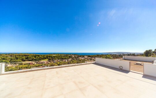 Completely renovated luxury villa with sea views in an exclusive residential area in Bendinat - View from the roof top