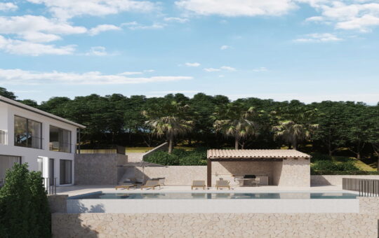 Project: Dreamlike villa with open seaview in Galilea - Terrace with outdoor kitchen