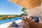 Villa de lujo completamente reformada con vistas al mar en exclusiva zona residencial de Bendinat - Terraza cubierta con vistas al mar