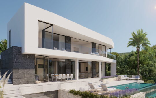Fantástica villa de nueva construcción en amplio solar, Cala Vinyas