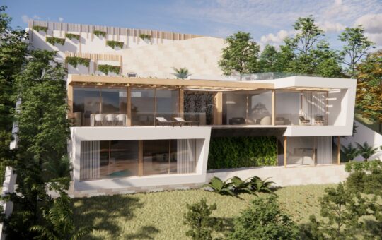 Schlüsselfertiges Bauprojekt einer Villa in 1. Meereslinie - Rückfassade