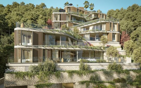 Projekt eines architektonischen Juwels mit 9 Luxus-Residenzen - Gesamtansicht der neun Villen