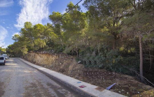 Building plot in attractive location in the Cala Llamp - Steet view