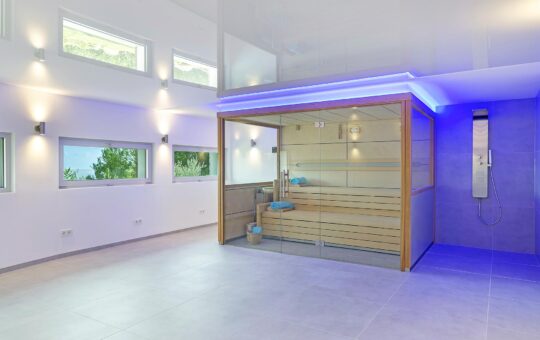 Beautiful modern villa in Costa den Blanes - Luxurious sauna area