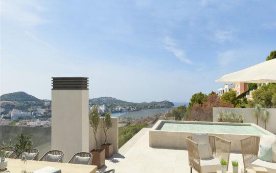 High quality new build apartments in Santa Ponsa - Roof top with private pool