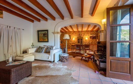 Charming natural stone finca with pool in the beautiful valley of Andratx - Cozy living area