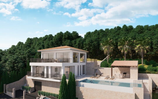 Project: Dreamlike villa with open seaview in Galilea - Main façade