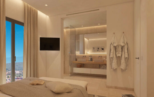 Fantastic new build penthouses with sea views in Santa Ponsa - Bedroom with bathroom en suite