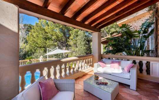 Spacious villa with sea views in Costa de la Calma - Covered terrace on the ground floor
