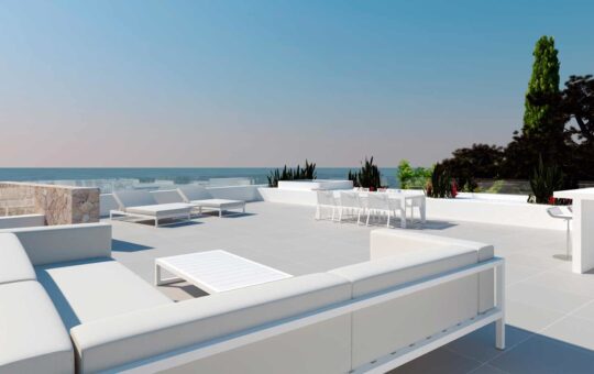 Designer Villa in 1. Meereslinie in Port Adriano - Herrlicher Meerblick von der Dachterrasse