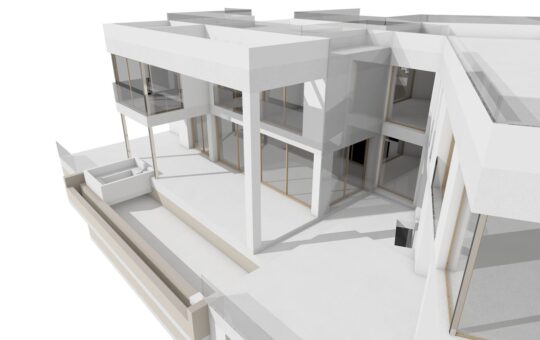 Meerblick-Grundstück mit Projekt und Baugenehmigung in Portals Nous - 3D Ansicht