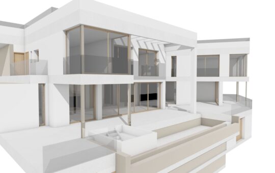 Meerblick-Grundstück mit Projekt und Baugenehmigung in Portals Nous - 3D Ansicht