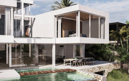Projekt einer luxuriösen Villa im modernen Design mit atemberaubenden Panorama-Meerblick - Aussenansicht