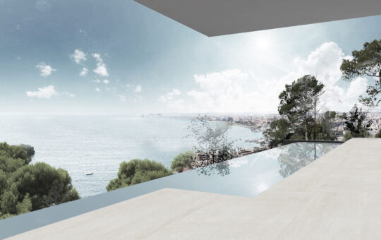 Projekt einer luxuriösen Villa im modernen Design mit atemberaubenden Panorama-Meerblick - Pool & Blick