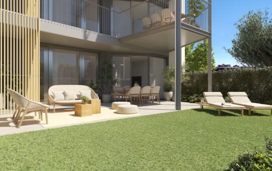New built apartment in Palmanova - Garden area