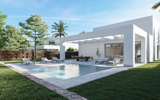 High-quality newly built villa in a sought-after location - Pool area and garden