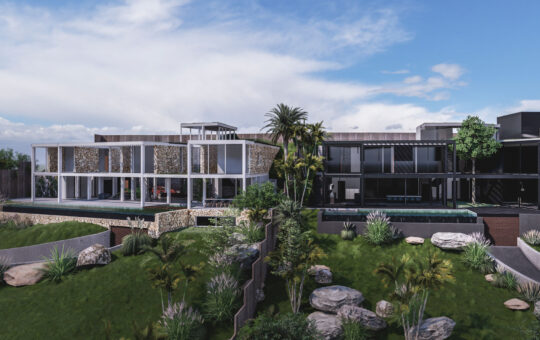 Project of luxury villa in modern design with breathtaking panoramic sea view - Outdoor view