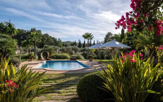Impresionante finca en un lugar idílico en Calvià - Jardín y piscina