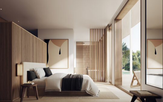 Building plot in Camp de Mar with project and license - Project proposal: bedroom