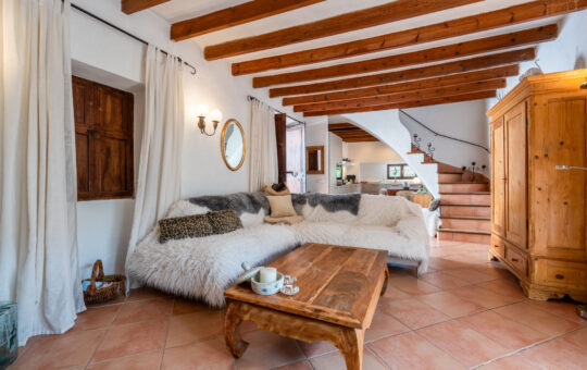 Detached finca style town house with large pool - Living area