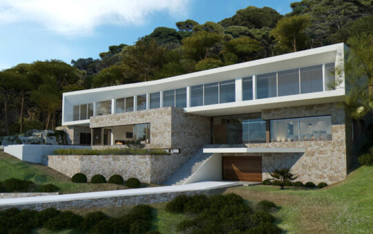 Proyecto de una construcción nueva con vistas parciales al mar en Sol de Mallorca, Sol de Mallorca